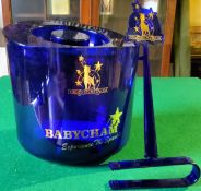 Advertisement - a 1980's Babycham "Experience The Sparkle" promotional ice bucket, ice tongs,etc.