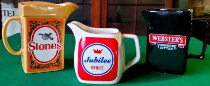 A Stones Brewery advertising water jug by Wade; Jubilee Stout advertisement water jug produced by