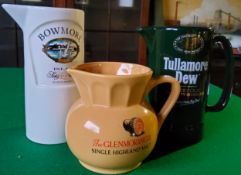 Whisky Related Advertising - A Bowmore Islay Single Malt whisky water jug; Glenmorangie and a