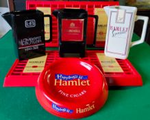 Smoking Related Advertising - A Dunhill advertising water jug by Seton Pottery; Two B&H Hamlet