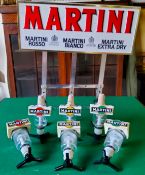 A Martini Rosso optic trio on bracket with three spare optic measures. Excellent Condition.