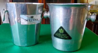 A vintage Christian Adalbert champagne ice bucket and another vintage De Venoge champagne bucket (2)