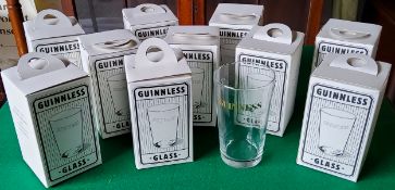 Ten Guinness Brewers 'Guinnless' advertising campaign glasses in original carton packaging. Early