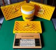 Schweppes related advertisement including a games set, ice bucket and drip trays.Excellent Condition