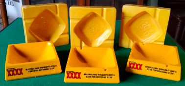 Three Castlemaine XXXX 'Australian's wouldn't give a XXXX for anything else' ashtrays and three