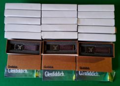 New Old Stock - eighteen Glenfiddich advertising keyrings, all boxed in mint condition.