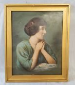 A 19th Century English School still life study of an elegant lady, oil on canvas, gilt frame,