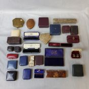 A collection of Victorian, Edwardian and later jewellery boxes. Various makers labels.