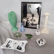 Decorative Ceramics - Poole Pottery "The Beardsley Collection" trinket dish, spill vase and heart