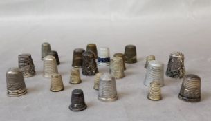 Sewing Interest - various silver, brass and white metal thimbles, including a S Blanckensee & Son,