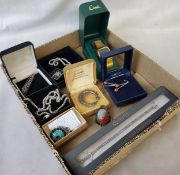 Jewellery - Scottish silver brooch, silver rope twist necklace and bracelet stamped 925; watches,