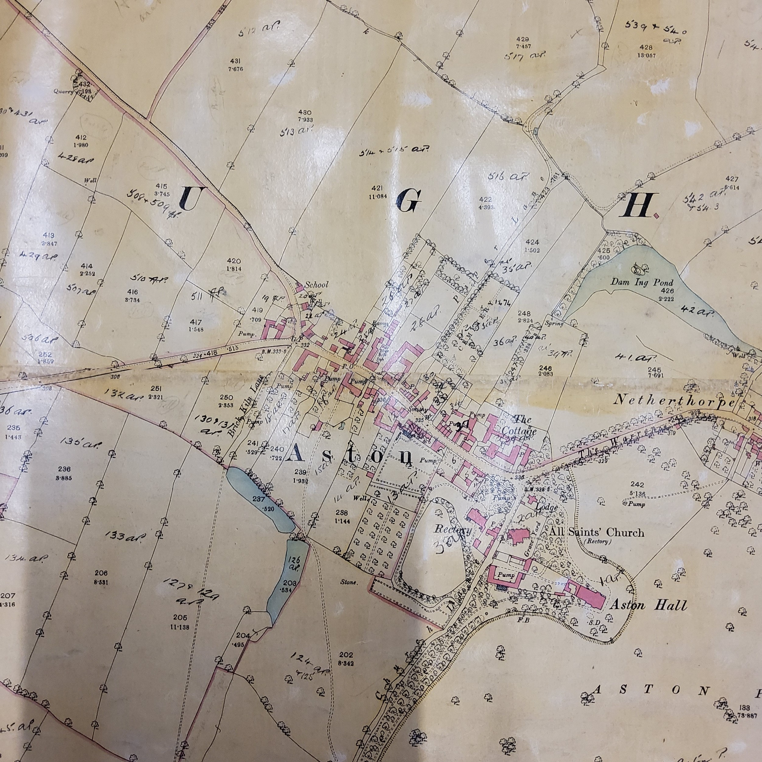 Cartography - Aston & Aughton, Rotherham, South Yorkshire. A huge ordnance survey map chart of - Image 2 of 2
