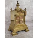A Victorian brass and copper library desk centrepiece