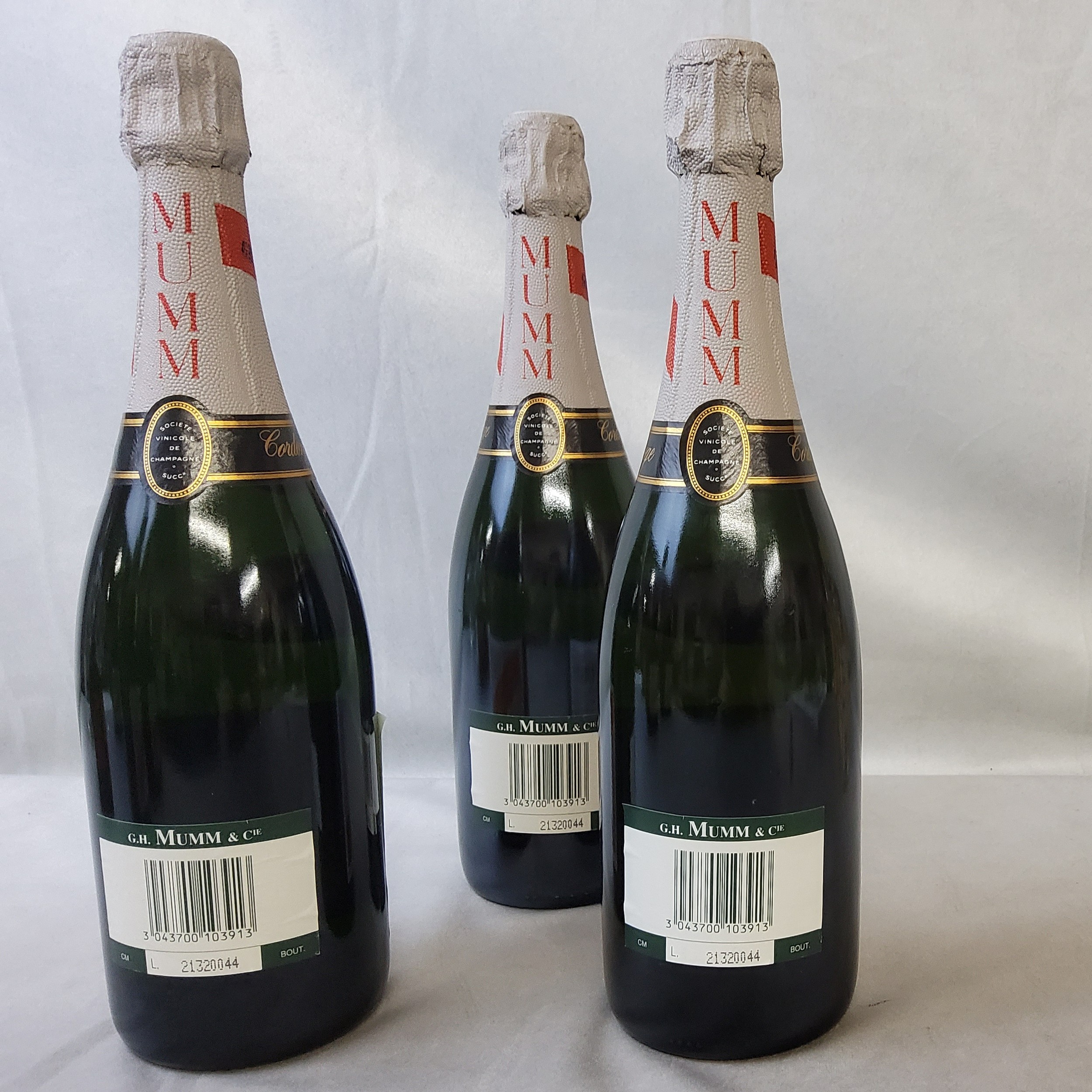 G.H. Mumm & Co, Cordon Rouge champagne, 1985 vintage, three bottles, sealed 750ml, 12.5% vol. (3) - Image 2 of 2