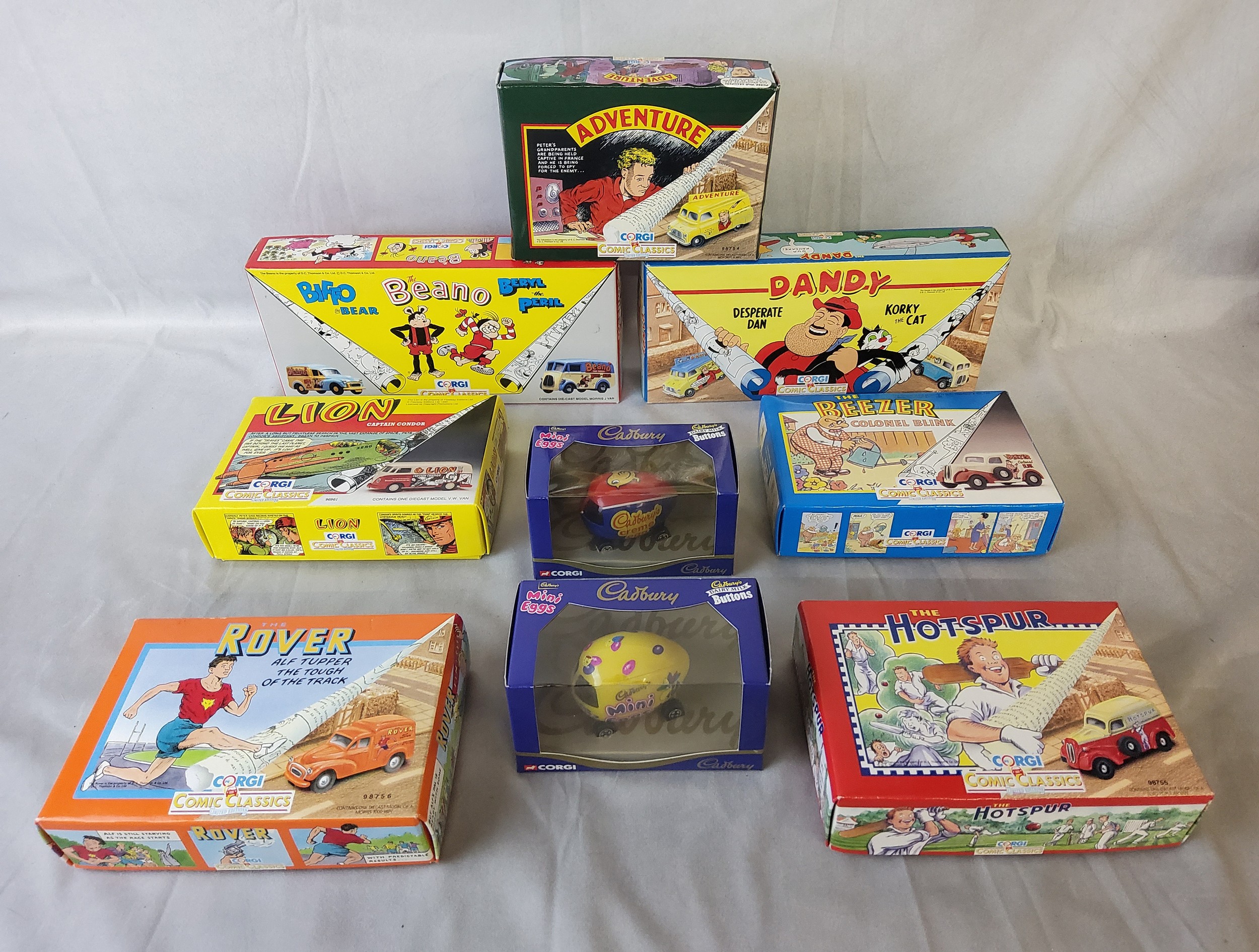 Corgi Comic Classics Limited Editions including Beano Set 81357; Lion 96961; Beezer 81365; The