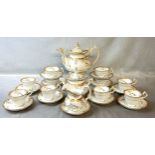 A Victorian 'Rockingham' part tea service, marked 564 to base including teapot, sugar bowl and