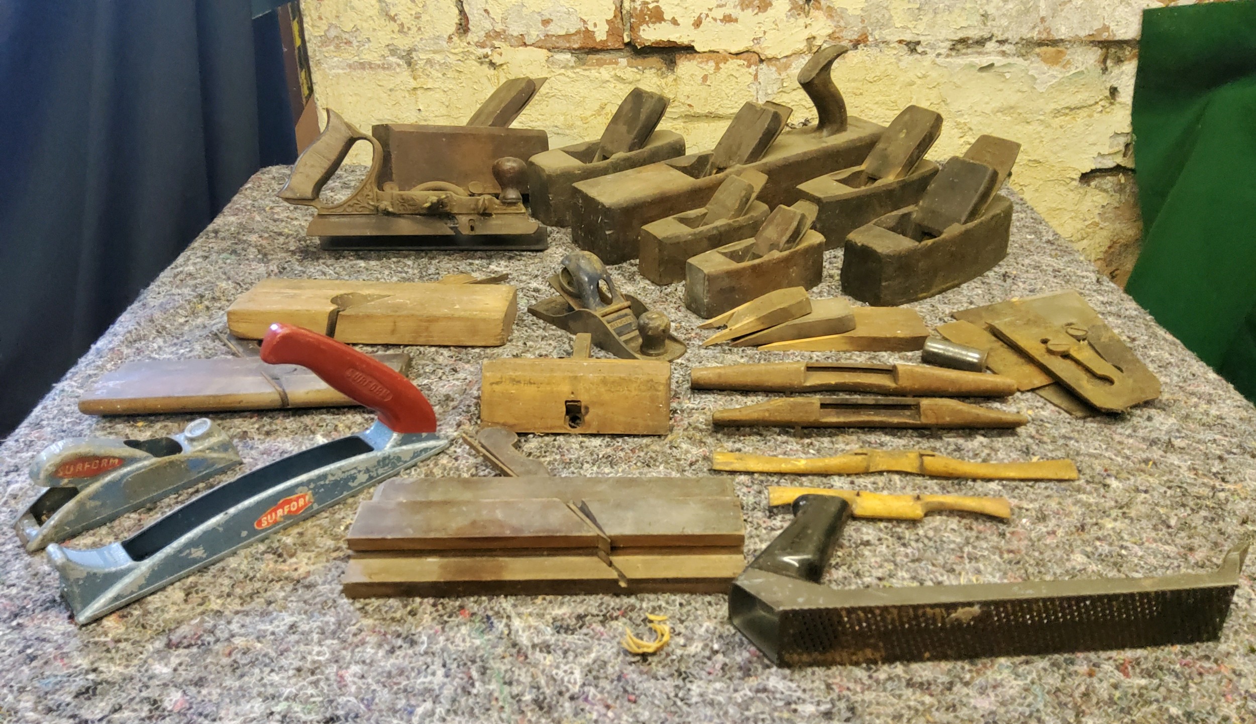 Tools - Whitmore no.110 plane, six box planes, Stanley no.46 combination plane, Surform planes etc.