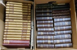 Decorative Bindings - two boxes of antiquarian effect gilded volumes