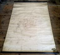 Cartography  - Blaxton, South Yorkshire. A substantial Edward VII wall chart map of Blaxton and