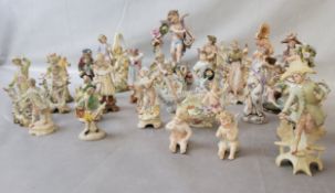 A collection of 19th century German and Continental porcelain and bisque porcelain fairlings,