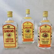 Gordon's Dry Gin, Gordon's Special London Dry Gin, all sealed, marked imported from England, three