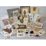 Ephemera - 19th century Continental, Victorian and later embroided postcards, including WWI