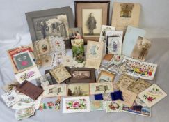 Ephemera - 19th century Continental, Victorian and later embroided postcards, including WWI