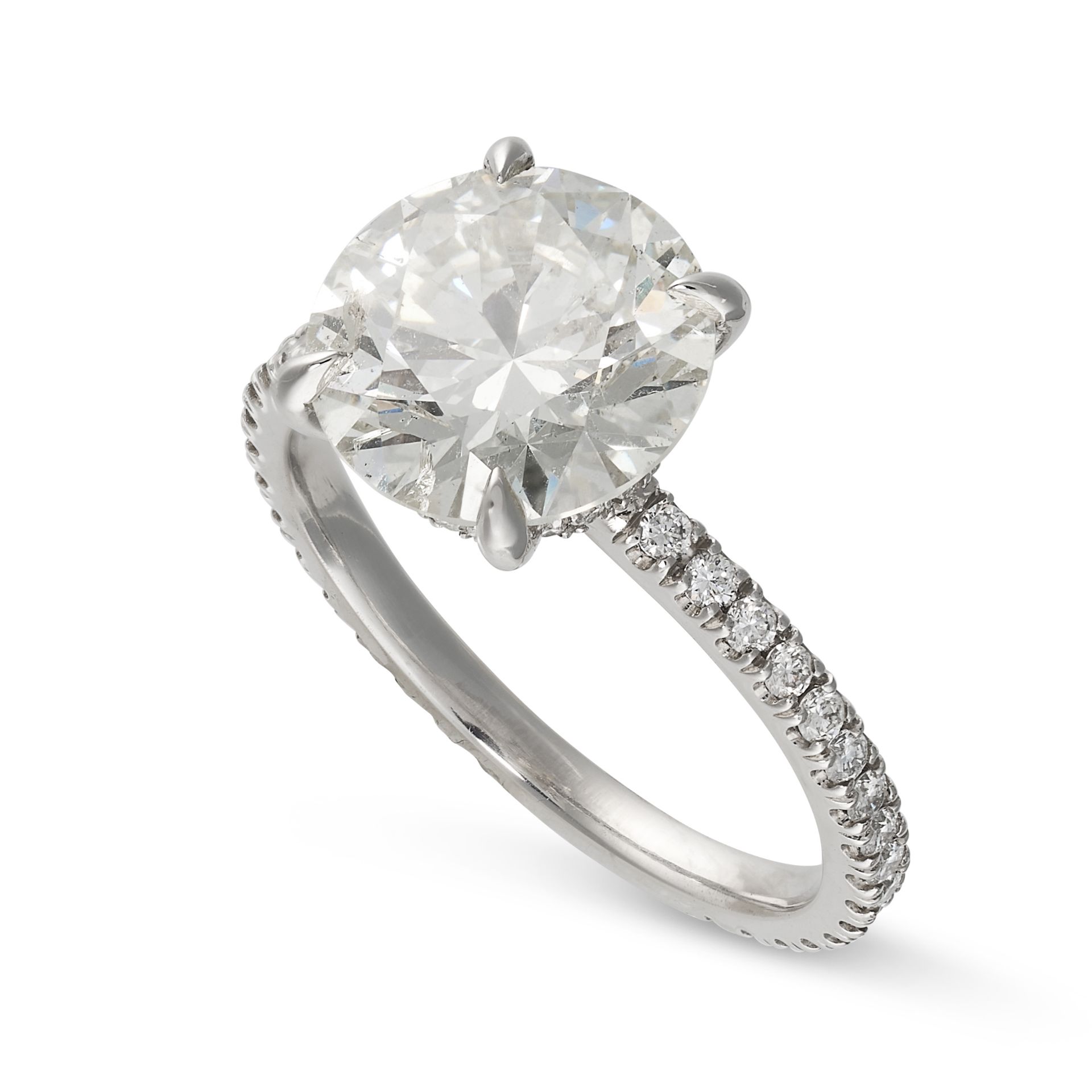 A SOLITAIRE DIAMOND ENGAGEMENT RING in platinum, set with a round brilliant cut diamond of - Image 2 of 2