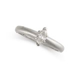 A SOLITAIRE DIAMOND DRESS RING in platinum, set with a marquise cut diamond of 0.28 carats, full