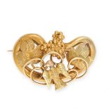 AN ANTIQUE BROOCH, LATE 19TH CENTURY in yellow gold, designed to depict a dove in flight, accented