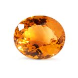 NO RESERVE - AN UNMOUNTED CITRINE  Oval cut, 14.10 carats