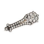 NO RESERVE - AN ANTIQUE VICTORIAN DIAMOND COMET BROOCH / PENDANT  Designed as a shooting star  Old