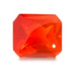 NO RESERVE - AN UNMOUNTED FIRE OPAL  Faceted to the back and polished to the front, 2.80 carats