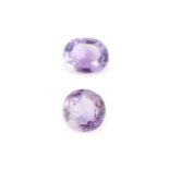 NO RESERVE - A PAIR OF UNMOUNTED AMETHYST  Round and oval cut, 2.85 carats