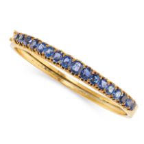 AN ANTIQUE SAPPHIRE BANGLE set with cushion cut sapphires, totalling approximately 5.65 carats, no