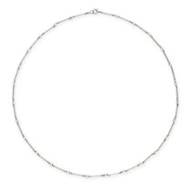 A PEARL FANCY LINK CHAIN NECKLACE, CIRCA 1925 in platinum, formed of a series of baton links