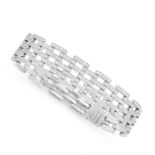 A DIAMOND BRACELET in 18ct white gold, comprising of a series of interlocking rectangular links, set