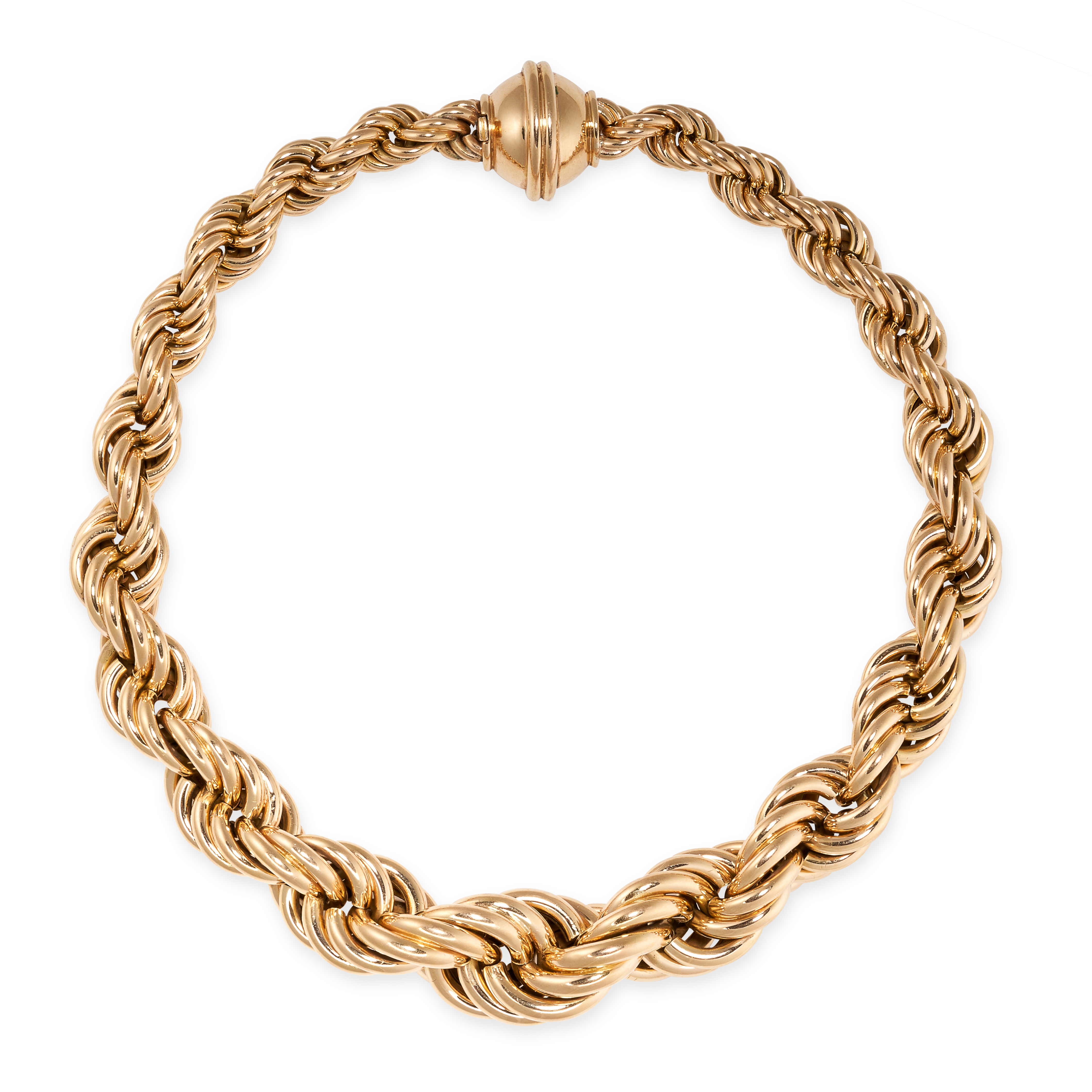 A VINTAGE COLLAR NECKLACE, HERMES in 18ct yellow gold, designed as a series of twisting fancy