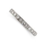 A DIAMOND ETERNITY RING set with a row of round cut diamonds, all totalling 0.50-0.60 carats, no