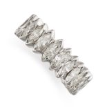 A DIAMOND FULL ETERNITY RING the band set all around with a row of marquise cut diamonds, the