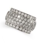 A DIAMOND FULL ETERNITY RING the band set with five rows of round brilliant cut diamonds, all