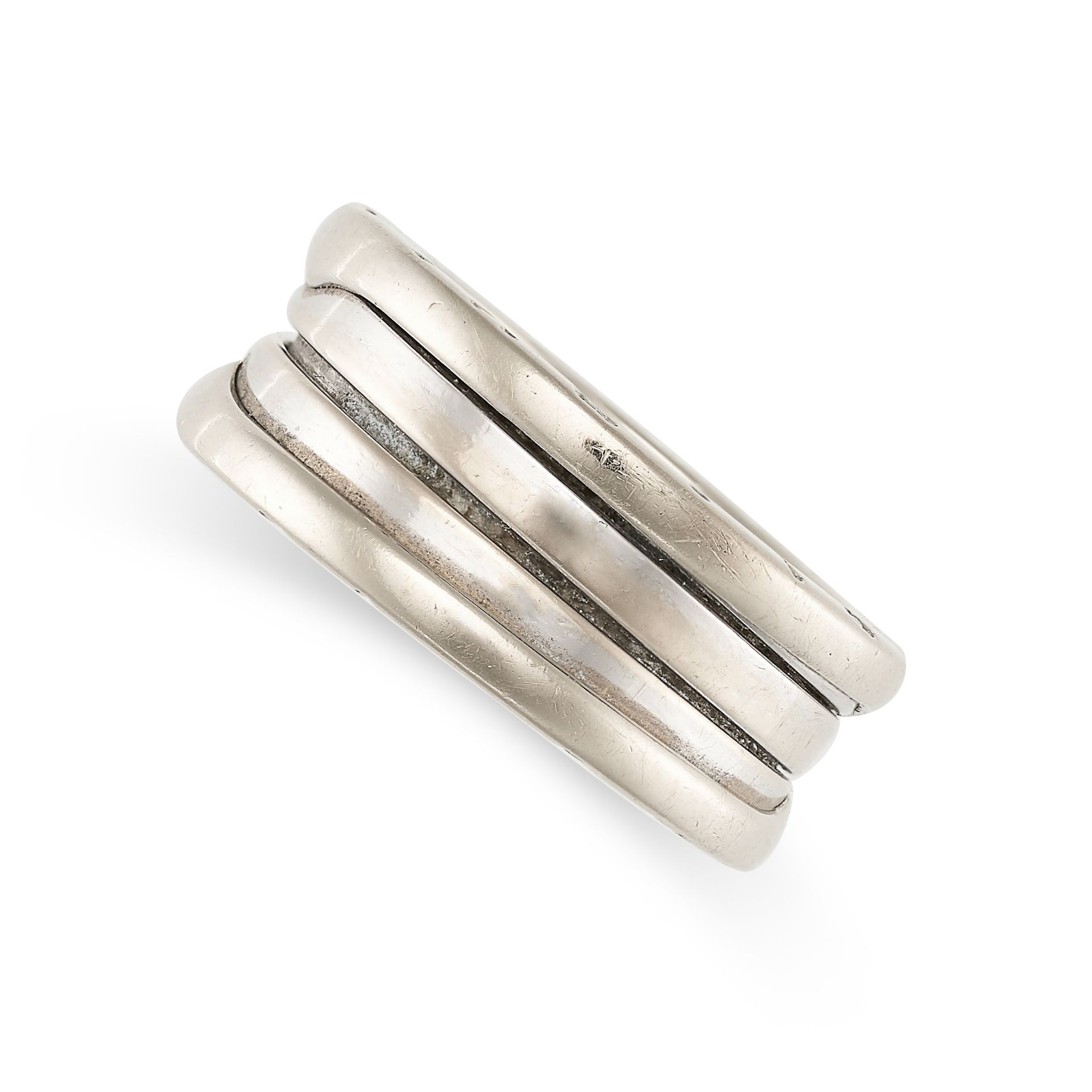 BULGARI, B.ZERO 1 RING in 18ct white gold, the articulated band with engraved lettering 'BVLGARI' to - Bild 2 aus 2