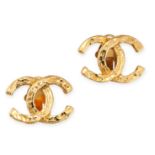 CHANEL, A PAIR OF VINTAGE CC CLIP EARRINGS comprising interlocking CC logos, signed Chanel, 2.8cm,