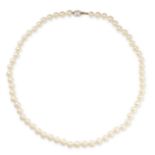 CHANEL, A VINTAGE FAUX PEARL NECKLACE, 1980S comprising a single row of faux pearls of 12.0mm, the