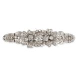 A VINTAGE FLORAL DIAMOND BRACELET, 1950S set with single and round brilliant cut diamonds