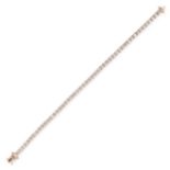 A 7.00 CARAT DIAMOND LINE BRACELET in 18ct rose gold, set with a single row of fifty-one round