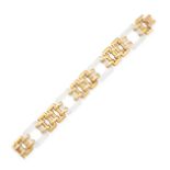 CARTIER, A VINTAGE ROCK CRYSTAL BRACELET in 18ct yellow gold, comprising a series of square carved