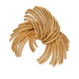 H.G MAUTNER, A VINTAGE GOLD BROOCH, 1969 in 18ct yellow gold, comprising two interlocking sections