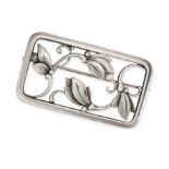 GEORG JENSEN, A VINTAGE FLOWER BROOCH in silver, designed by Georg Jensen, design number 295, the