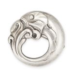 GEORG JENSEN, AN ABSTRACT FISH BROOCH in silver, design 10, designed as a fish coiled within